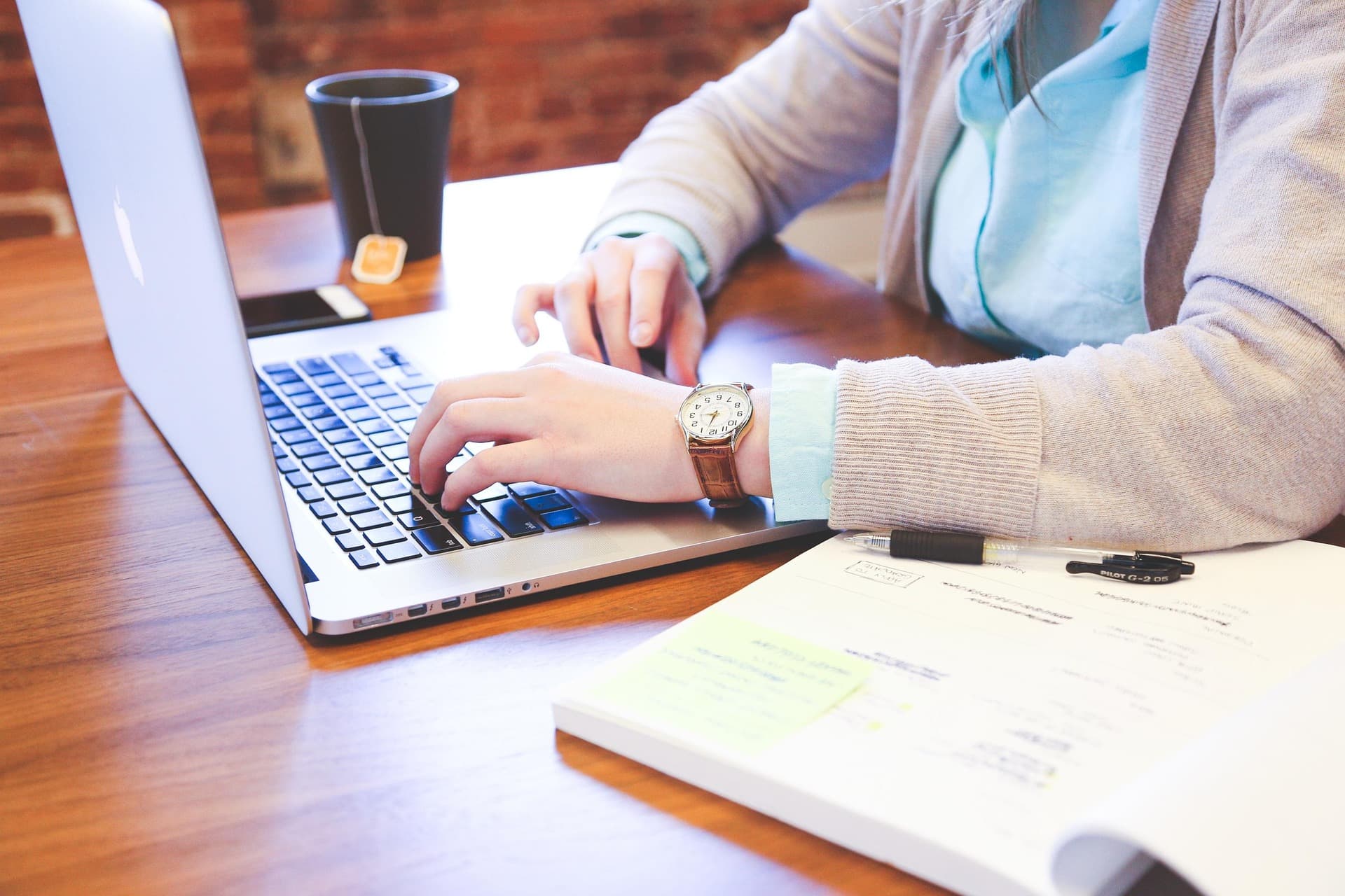 Researcher writing a paper